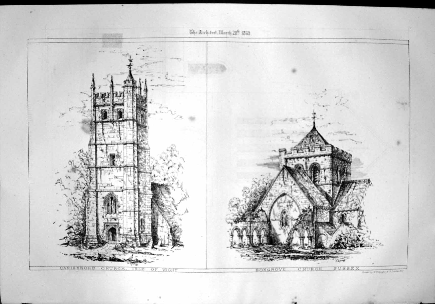Old Carisbroke Church Isle Wight Boxgrove Church Sussex Exterior 1869 Victorian