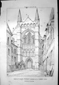 Old View South Transept Church St Pierre Lisieux Drawn R W Edis 1869 Victorian