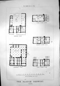 Old Print Plough Brewery Plans Basement Ground-3Rd Floors Wandsworth 1869