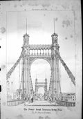 Old Print Francis Joseph Suspension Bridge Prague Rm Ordish Engineer 1869 19th