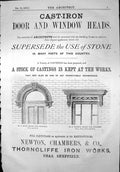 Old Cast-Iron Door Window Heads Advertisement Thorncliffe Sheffield 1870 19th