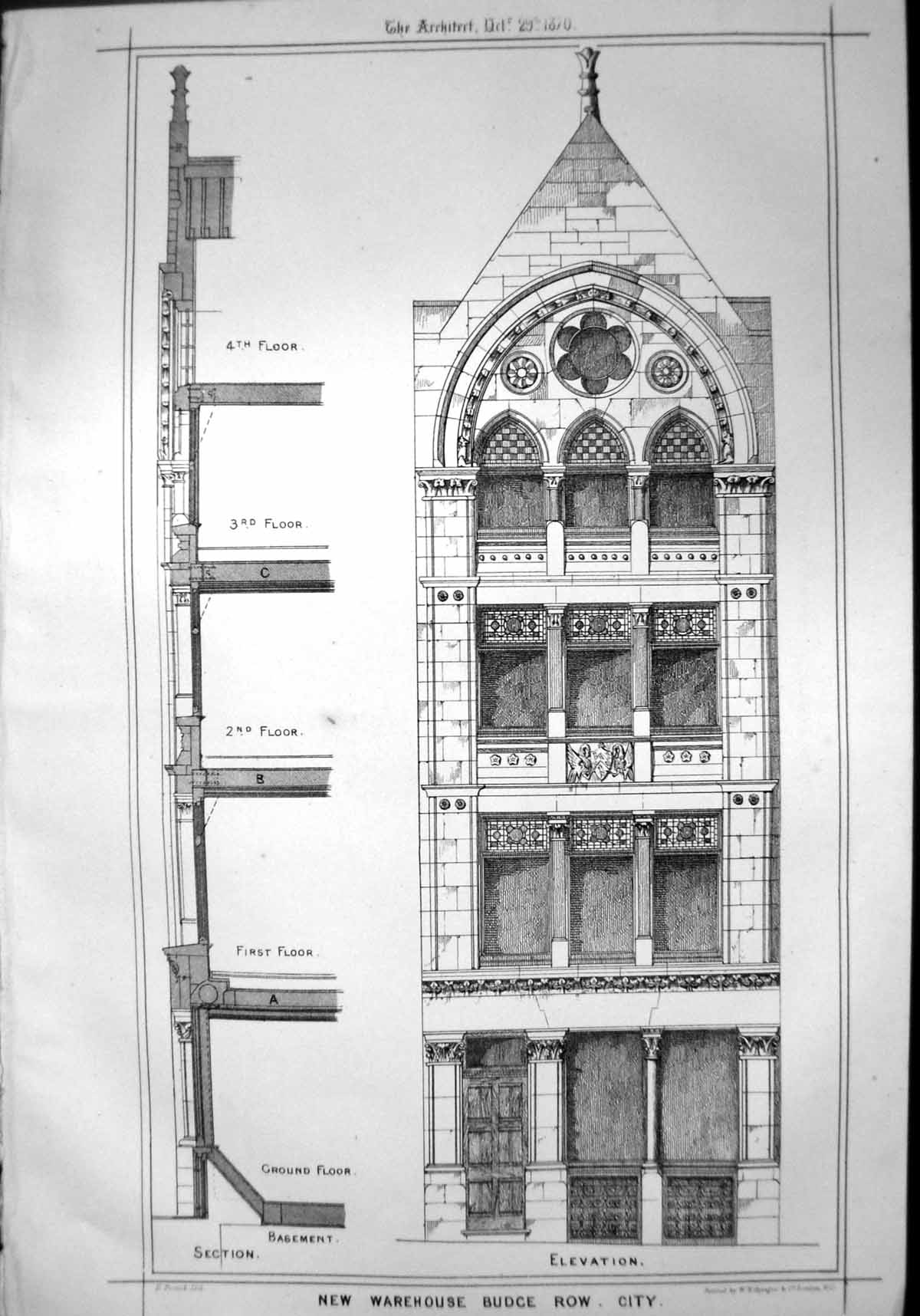 Old New Warehouse Budge RowFloors City Robert W Edis Architect 1870