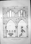 Old Print Church Our Lady Damme ElevationBays Nave Plans Columns 1870