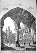 Antique Old Print Vienna Town Hall View Internal Quadrangle PrF Schmidt 1869