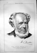 Old Print Thomas Leverton Donaldson Portrait Professor Architecture 1869 19th