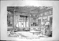 Old Print Study Decorations Furniture Piano Ornate Dressers Curtains 1869 19th