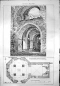 Antique Print Helgeand'S-Kyrkan Church Chancel View Plan Lower Sweden 1871 19th