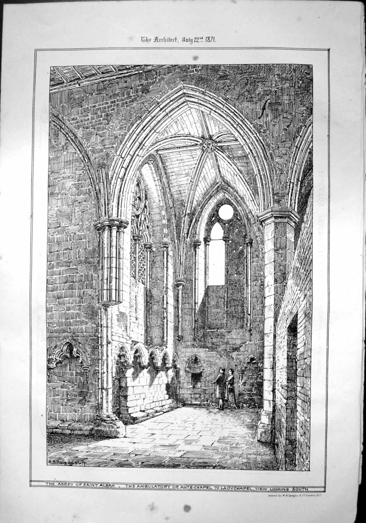 Old Abbey St Alban Ambulatory Ante-Chapel Ladychapel View South 1871 Victorian