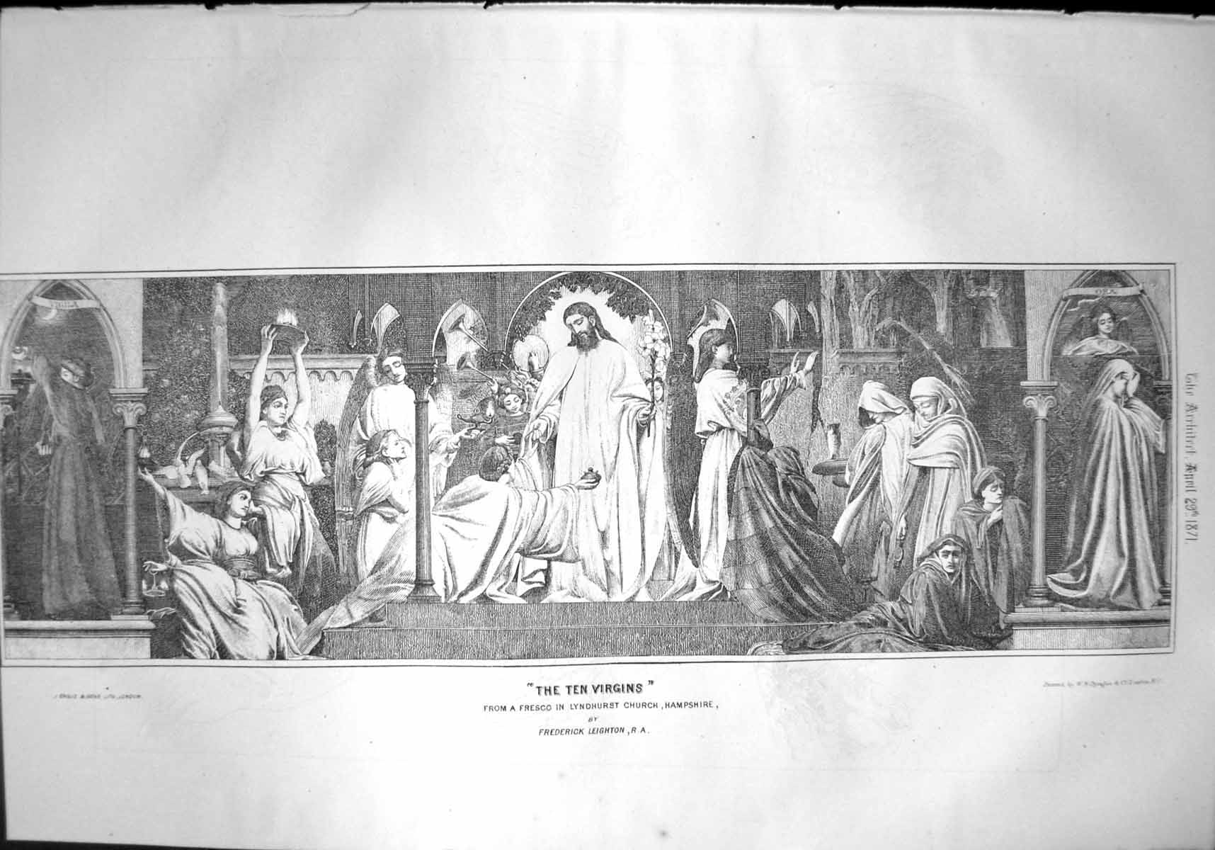 Old Ten Virgins From Fresco Lyndhurst Church Hampshire F Leighton 1871 19th