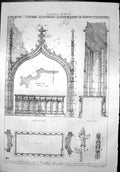Old Print North Leigh Church Oxon Tomb North Chantry Elevation Plan 1872 19th