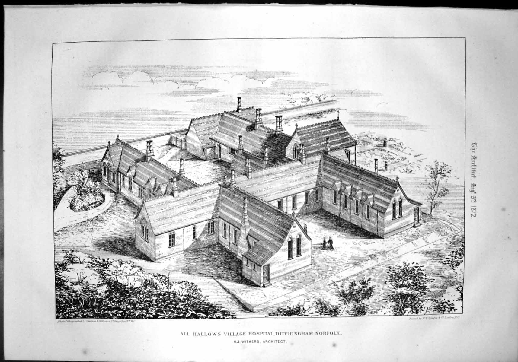 Old All Hallows Village Hospital Ditchingham Norfolk R J Withers 1872 Victorian