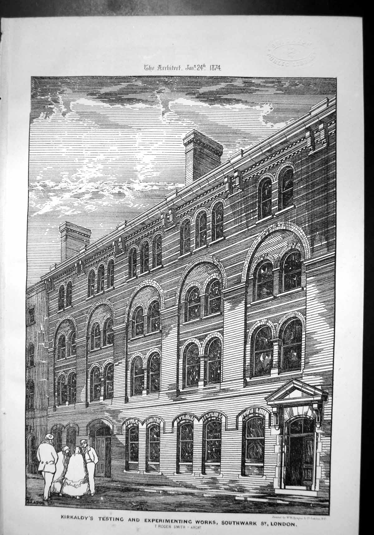 Old Print Kirkaldy'S Testing Experimenting Works Southwark St London 1874 19th