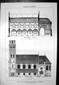 Old Design New Church St Stephen Twickenham Section S Elevation 1874 Victorian