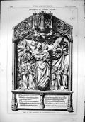 Antique Print Sculpture Adam Kraffe Monument Pergenstorffer University 1869