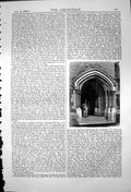 Original Old Antique Print Buildings Balliol College Oxford Archway Door 1869