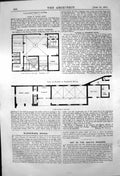 Original Old Antique Print Plans Lodge Castle Ashby Stables Treherne House 1871