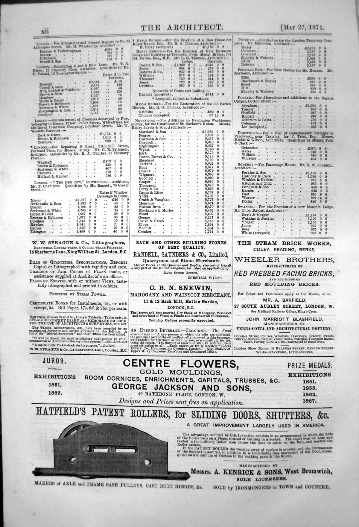 Old Centre Flowers Cornices Geo Jackson Hatfields Rollers Doors 1871 Victorian