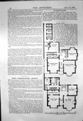 Antique Old Print Tintern House Residence Henry Hughes Leicester Plans 1872