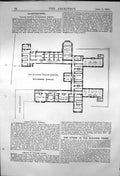 Antique Old Print All Hallowes Village Hospital Ditchingham Norfolk Plan 1872