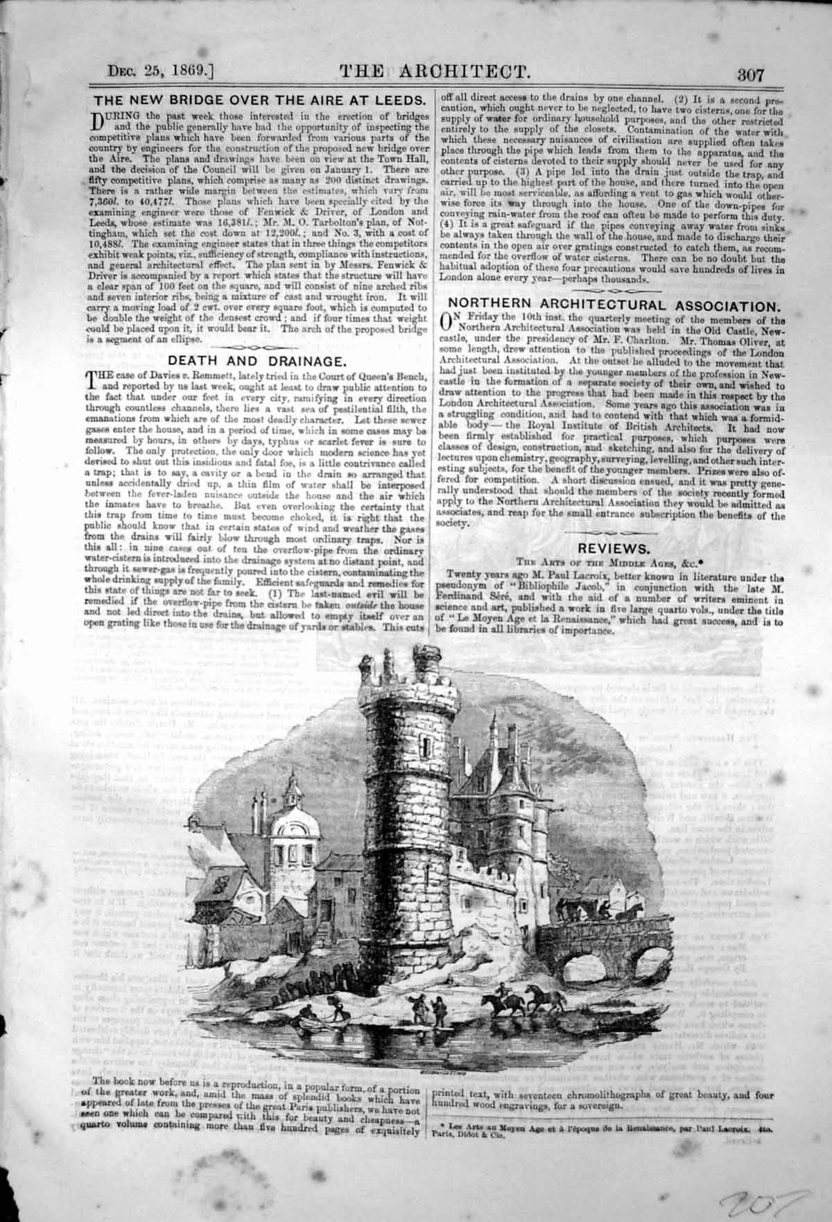 Old Fort Tower Bridge Sculpture Rouen Meeting Francois Henry V111 1869