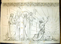 Original Old Antique Print Portion Frieze Crusade Petrus Eremita 1869 19th