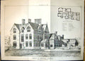 Old Antique Print Architecture 1870 Mansion Petersfield Hampshire Edis 19th