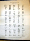 Old 1870 Chronological Table Bases Capitals D'Agincourts Architecture 19th