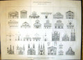 Old 1870 Historical Chronological Table Fronts Temples ArchitectureVictorian