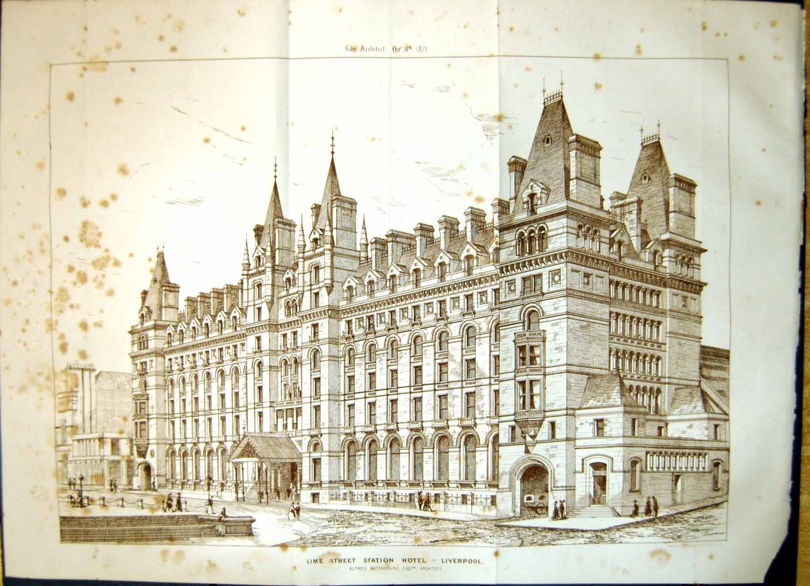 Old Lime Street Station Hotel Liverpool Alfred Waterhouse Architectur