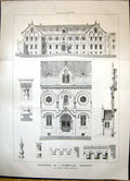 Antique Print 1871 Monastere De L'Assomption Bordeaux Verdeir Architecture