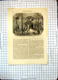 Original Old Antique Print All Round World Interior Hut Island Car Nicobar