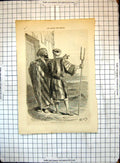 Original Old Antique Print All Round World Inhabitants Bethlehem