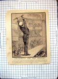 Old Print Tomahawk Amusement People Man Dart American Crystal Palace 1868 19th