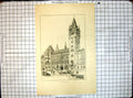 Original Old Antique Print Le Rathaus De Bale Exterior View
