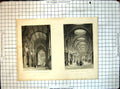 Original Old Antique Print Hexham Church Northumberland Royal Arcade Newcastle