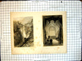 Old Print Waterfall Near Sty Head Cumberland Interior Carlisle Cathedral