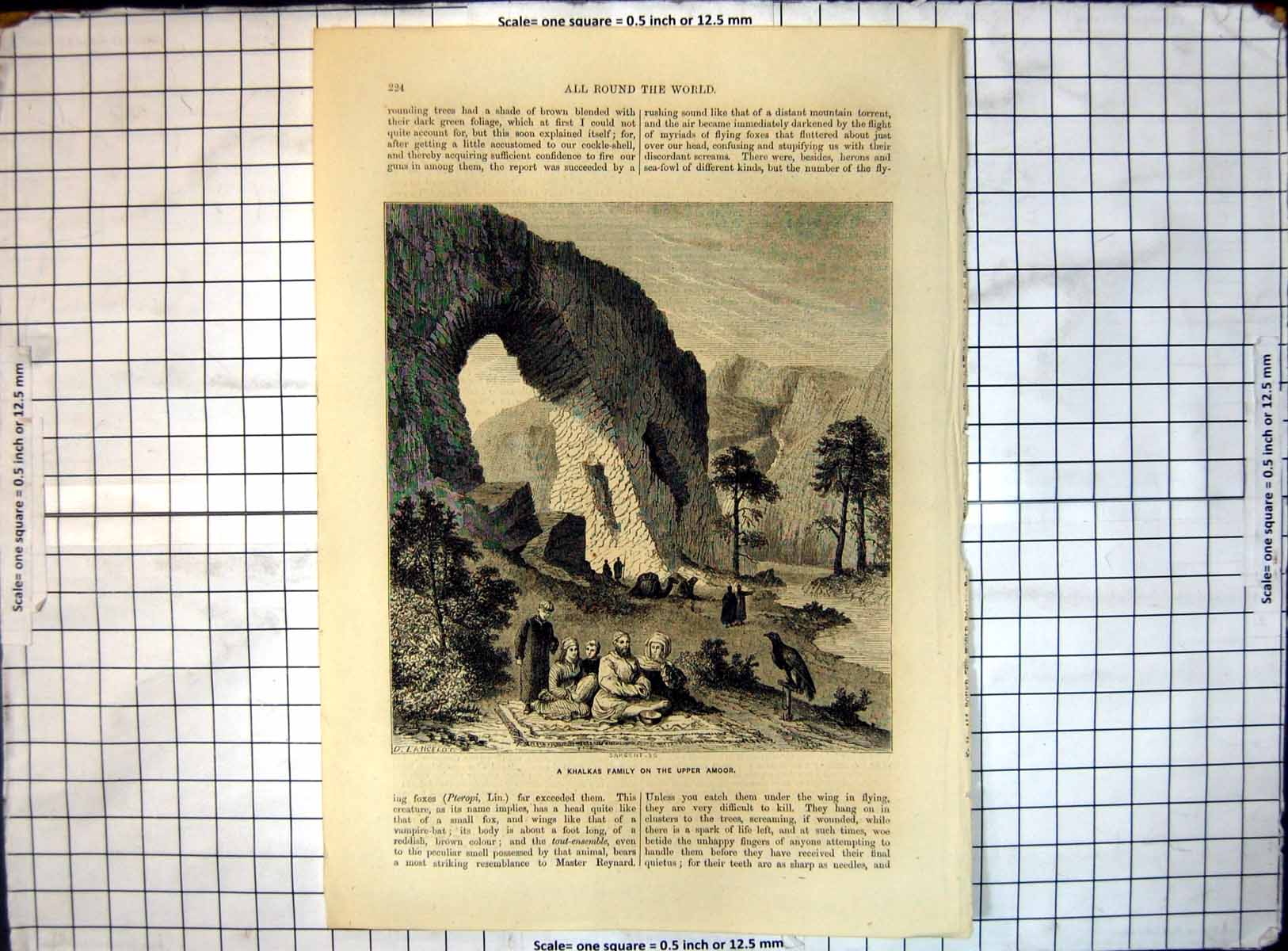 Old Antique Print All Round World Khalkas Family Upper Amoor D Lancelot