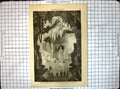 Old Print Subterranean Budhist Temple Marble Rocks Touraine Cochin China