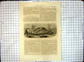 Original Old Antique Print All Round World Volcano Java Erupting