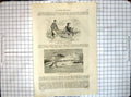 Old Print All Round World Chinese Travelling Wheelbarrow Great Wall China 19th