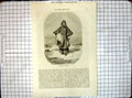 Original Old Antique Print All Round World Chinese Boat Woman 20th Century