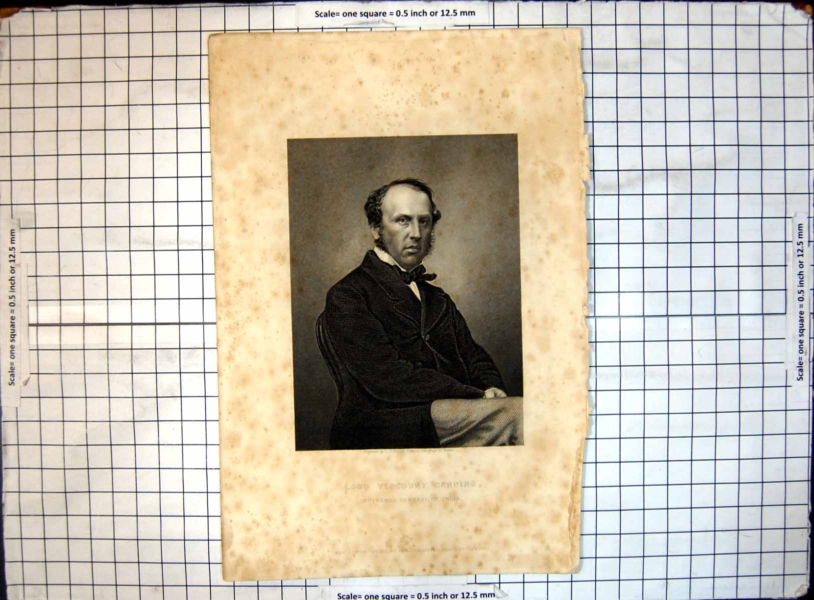 Original Old Antique Print Lord Viscount Canning Governor General India