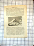 Original Old Antique Print All Round World Snow Huts Esquimaux