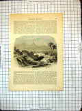 Original Old Antique Print All Round World Peak Orizava