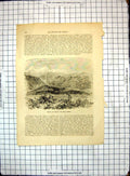 Original Old Antique Print All Round World Mount Iztaccihualt White Woman