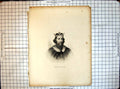Original Old Antique Print Portrait King Alfred Wearing Crown Robes Beard
