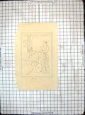 Antique Old Print Pompeii Penelope Ulysses Drawn Sir Wm Gell Engraved H Moses