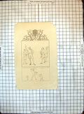 Original Old Antique Print Pompeii Comedy Dwarf Monkey Sir Wm Gell