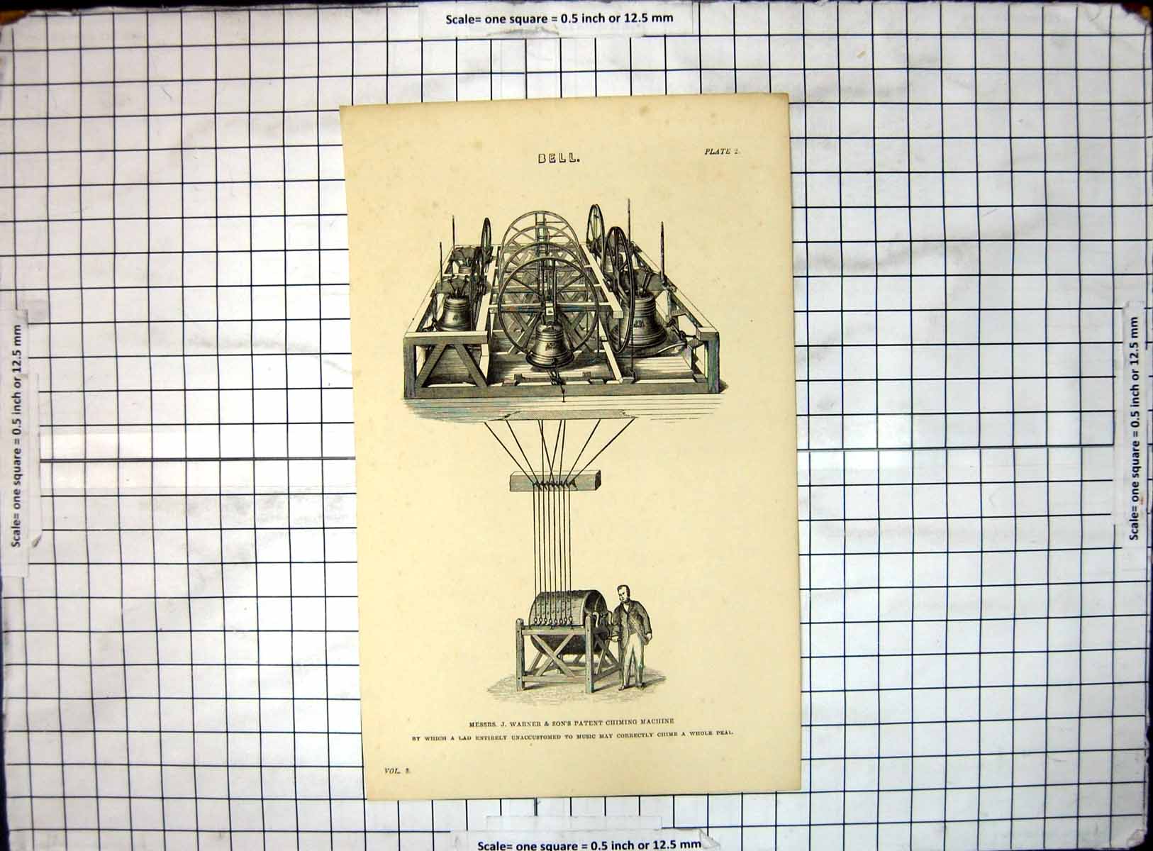 Antique Print Bell Warner Sons Patent Chiming Machine Able Chime Whole Peal