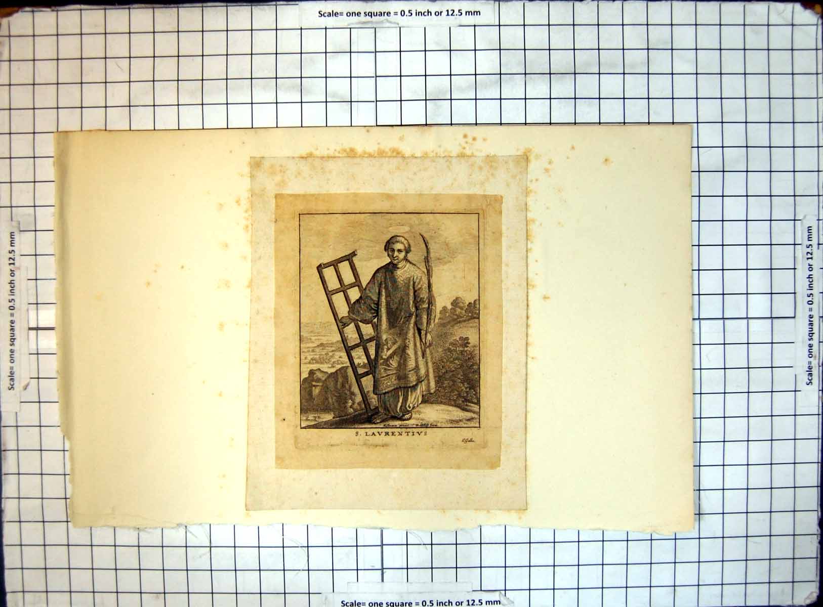 Original Old Antique Print S Lavrentivsman Robe Bare Feet